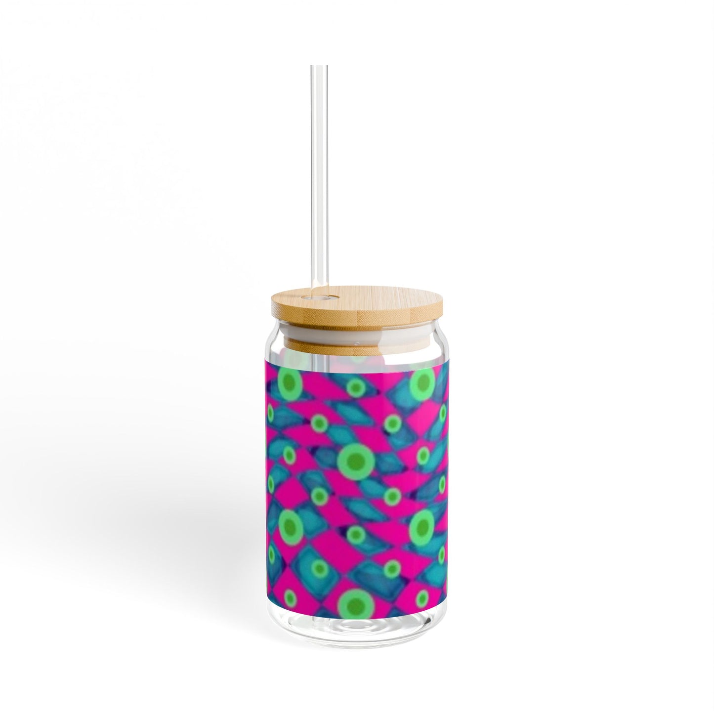Vibrant Sipper Glass, 16oz | Colorful Drinkware for Parties, Eco-Friendly Straw Cup, Summer Refreshments, Gift for Friends