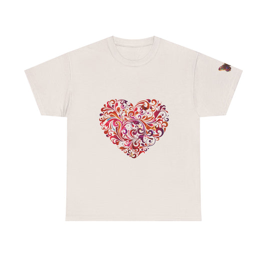 T-shirt unisexe en coton épais « Cœur bohème » – Parfait pour l'amour et l'affection