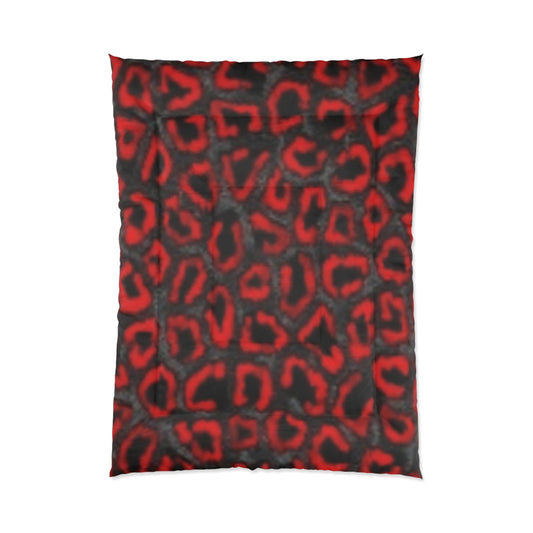 Bold Red Leopard Print Comforter for Cozy Luxury Bedrooms