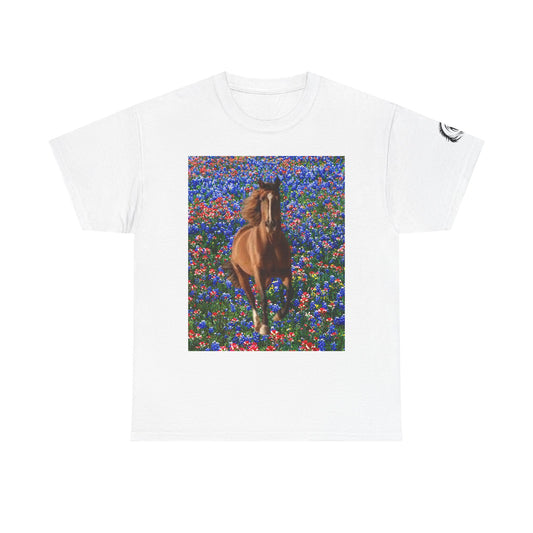 T-shirt unisexe en coton épais Wild Horse Spirit - T-shirt graphique inspiré de la nature