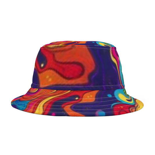 Vibrant Abstract Bucket Hat - Colorful Fashion Accessory for Summer Adventures
