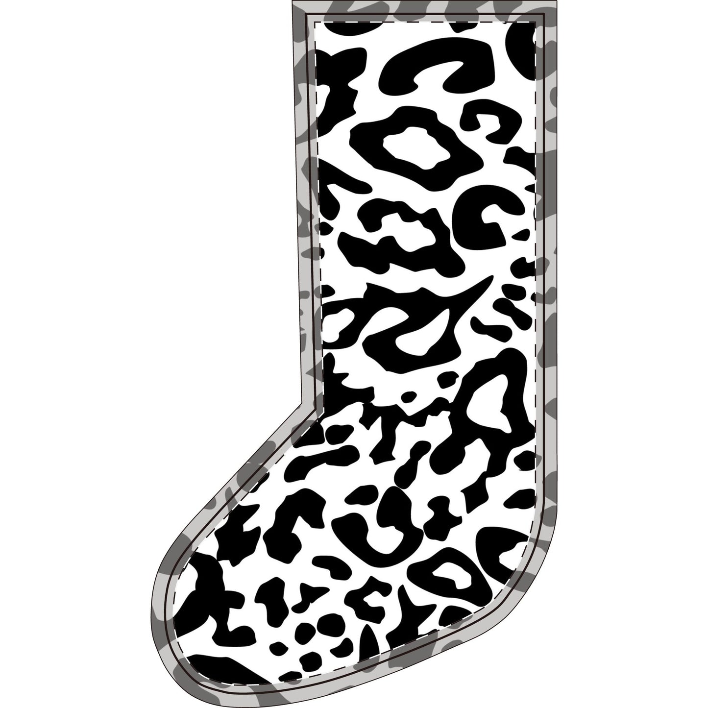 Christmas Stockings (Flannel) Black Animal Print