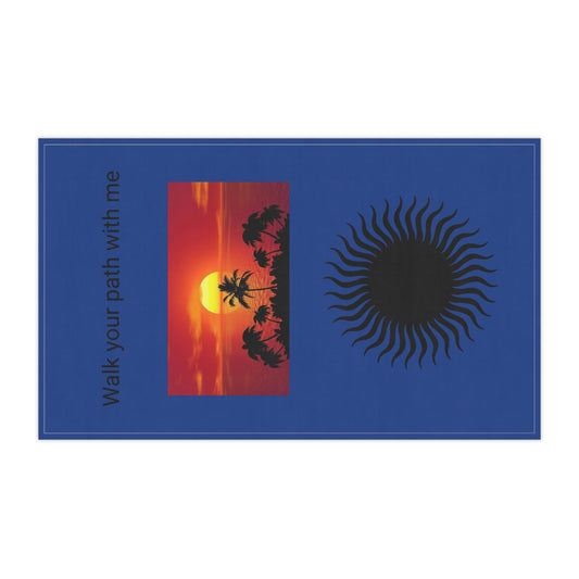 Kitchen Towel 18" x 30" Size Sunset Black Sun