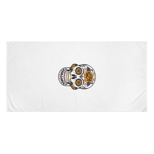 Serviette en coton et vison multicolore avec tête de mort, taille 30" x 60"