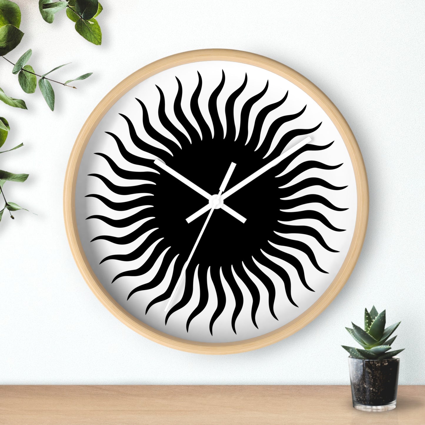 Wall Clock Black Sun