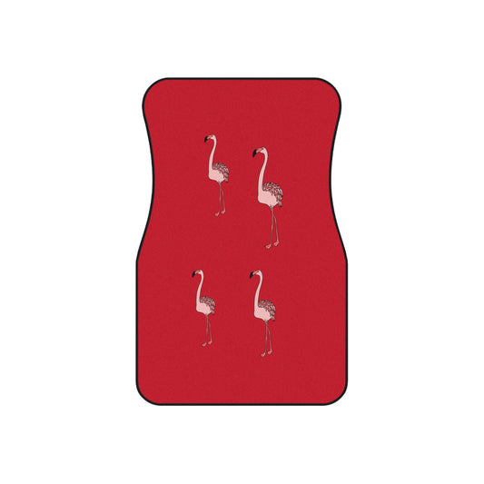 Lot de 4 tapis de voiture élégants motif flamant rose | Décoration automobile amusante et dynamique