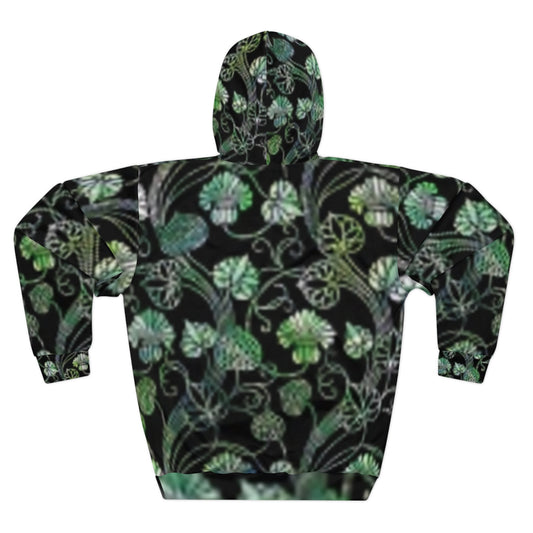 Sweat à capuche unisexe vert botanique – Motif floral confortable pour les amoureux de la nature