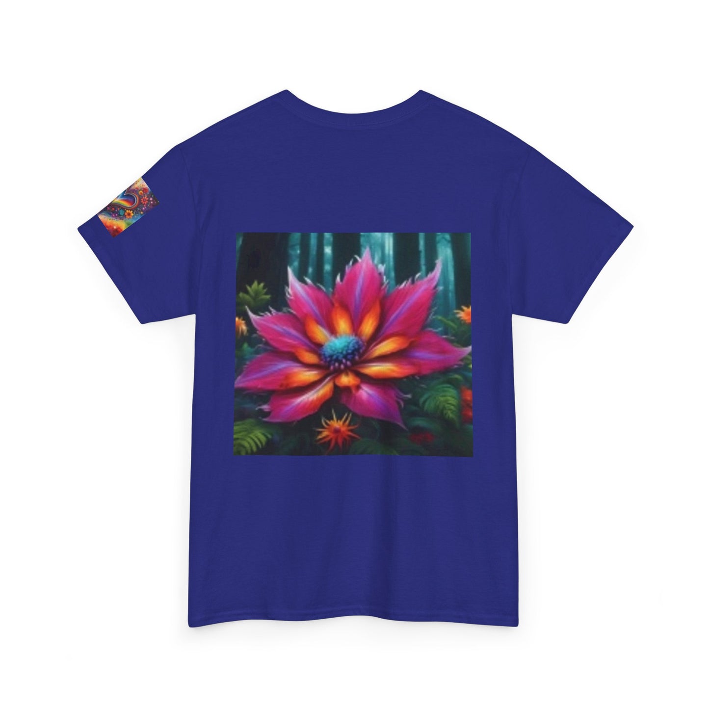 Camiseta unisex de algodón grueso con arte vibrante de la selva: camiseta gráfica inspirada en la naturaleza