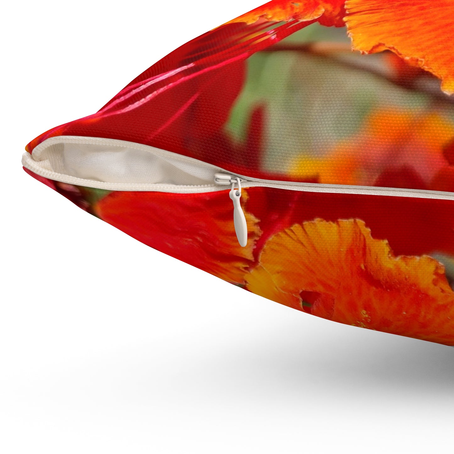 Vibrant Orange Flowers Square Pillow