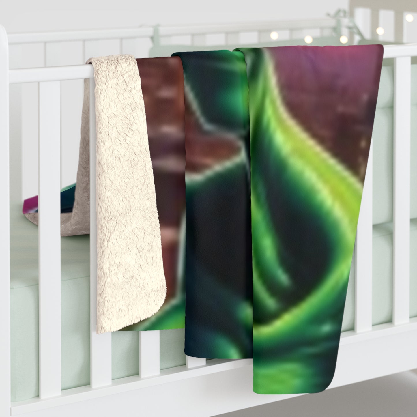 Sherpa Fleece Blanket Green Alien Children Love's Blanket