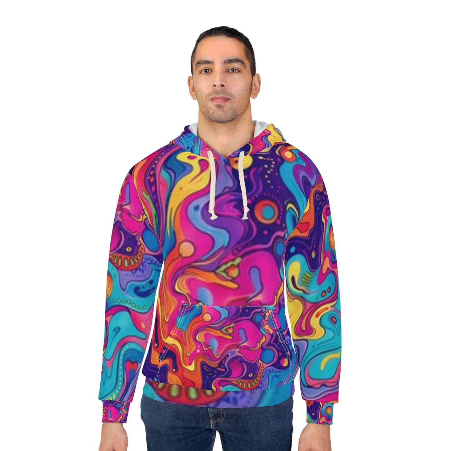 Sudadera unisex con remolino psicodélico: diseño vibrante y colorido para mentes creativas.