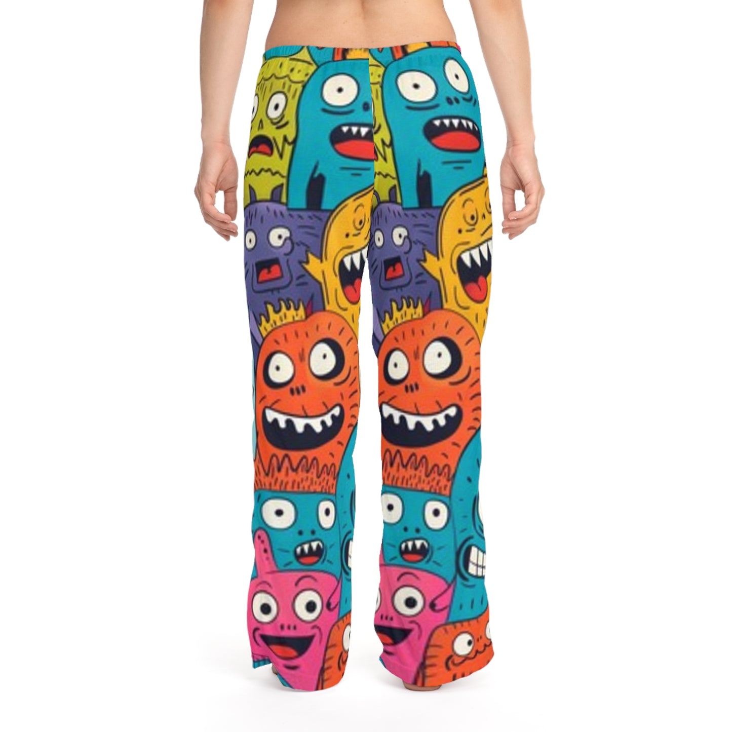 Pantalon de pyjama pour femme Monstres bleu rose orange jaune violet