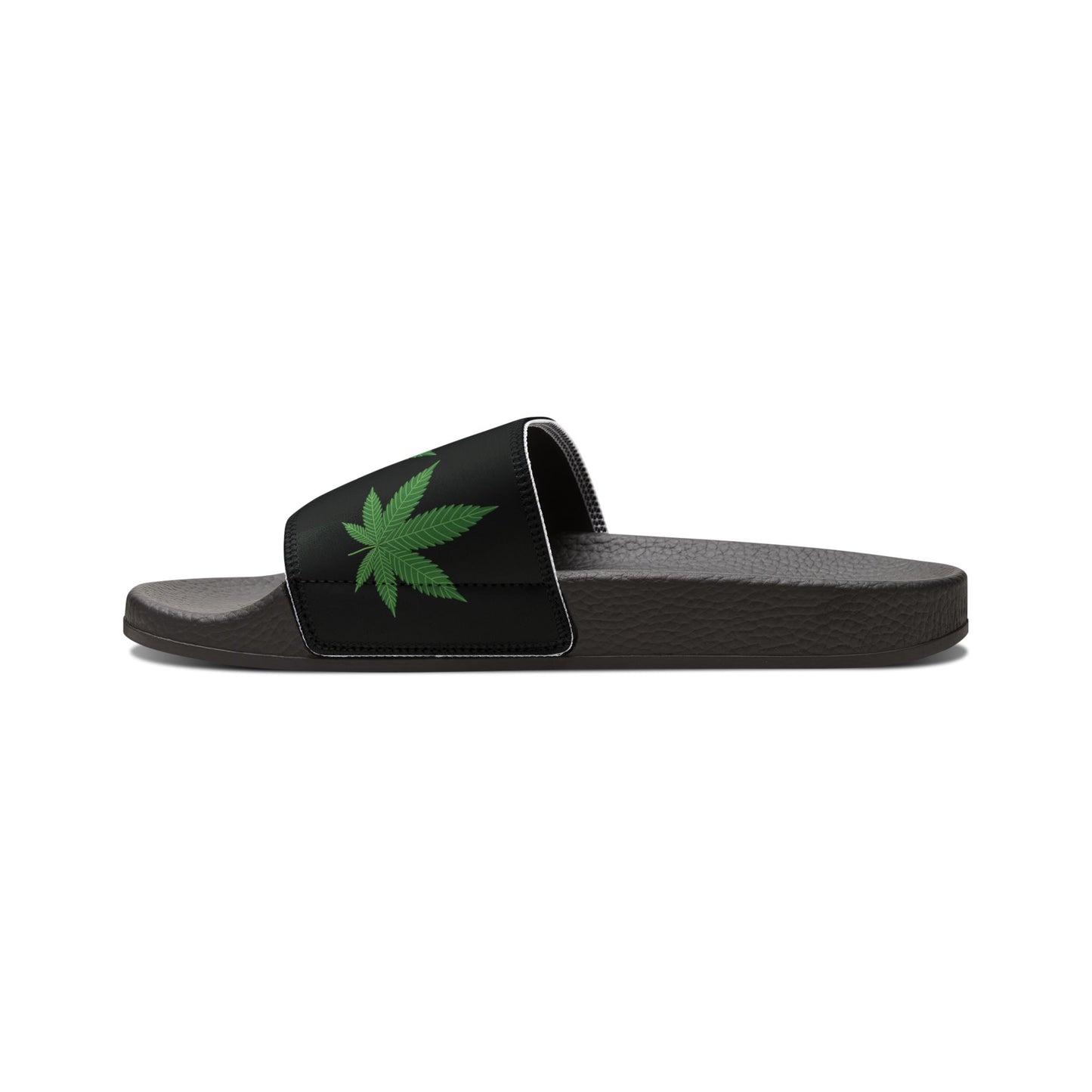 Sandalias de Mujer Hojas de Marihuana Fondo Negro