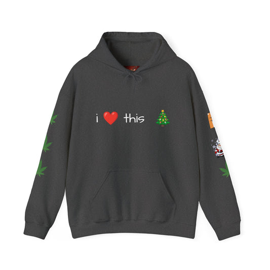 Sudadera con capucha Papá Noel Reno Hoja de marihuana