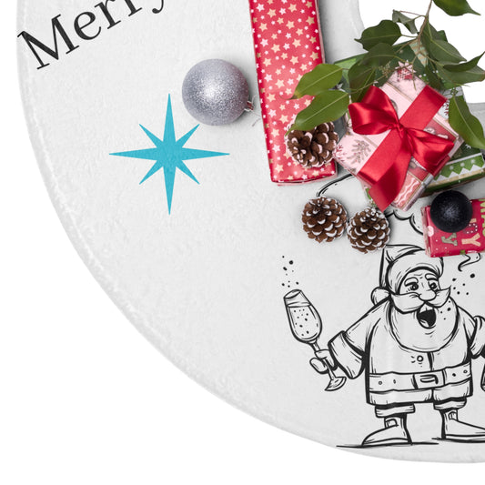 Jupes d'arbre de Noël Père Noël buvant de l'alcool