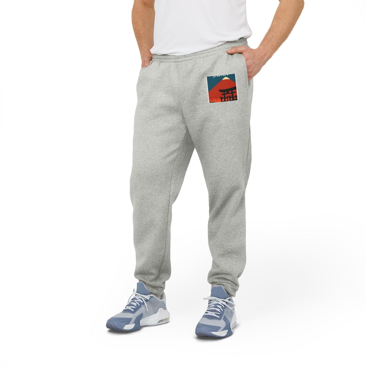 Pantalon de jogging adidas en polaire confortable avec motif montagne vintage