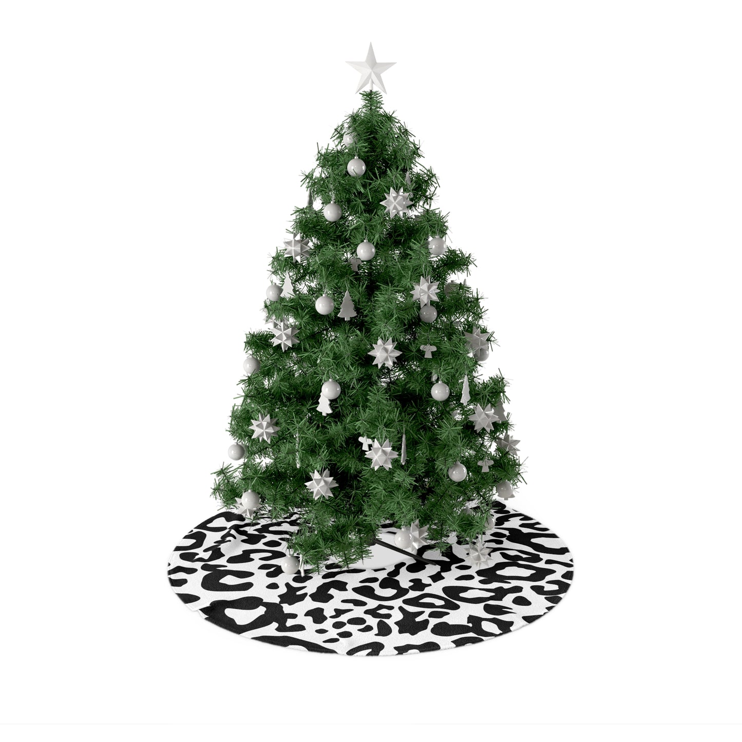 Christmas Tree Skirts Black Animal Print