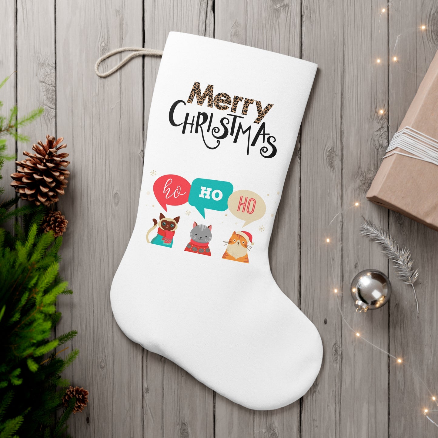 Cats Ho Ho Ho Christmas Stocking 🎄