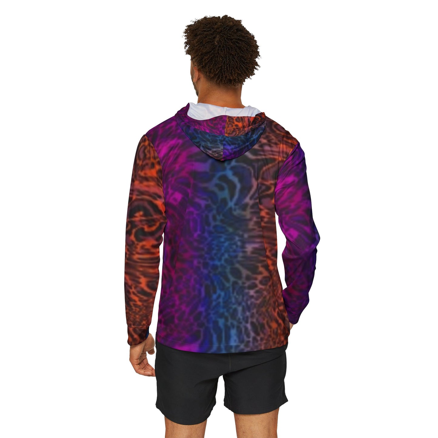 Men's Colorful Animal Print Sports Hoodie, Trendy Athletic Wear, Cool Gym Gear, Unique Fitness Fashion, Casual Streetwear