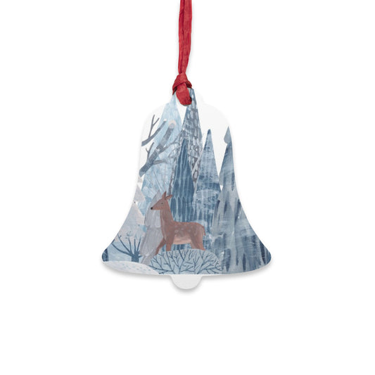 Décorations en bois représentant des cerfs au pays des merveilles hivernales