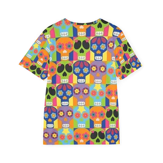 Colorful Skull Sports Jersey - Men's Performance T-shirt for Festivals & Celebrations
