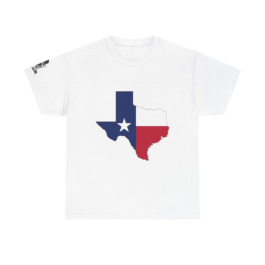 T-shirt unisexe en coton épais Texas Pride – Motif coucher de soleil rustique