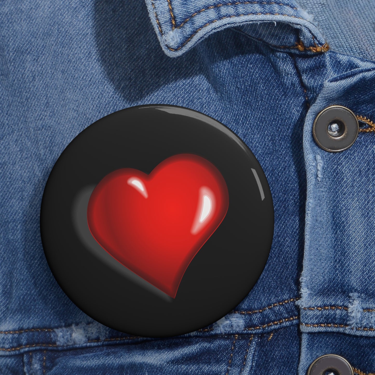 Botones de pin personalizados con forma de corazón