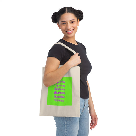 Zodiac Neon Green Canvas Tote Bag