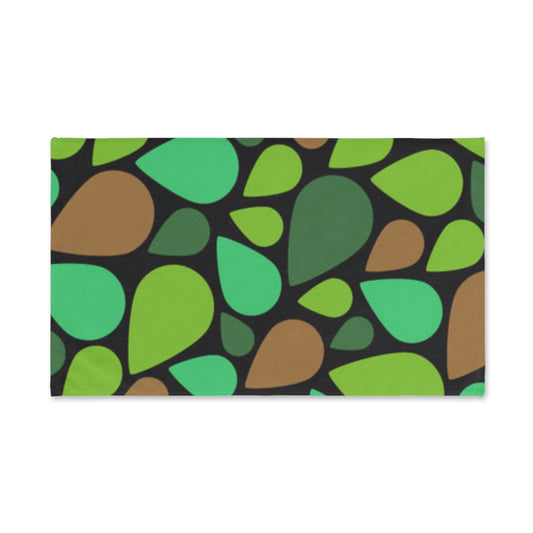 Green and Brown Teardrops Hand Towel Squeaky Clean!