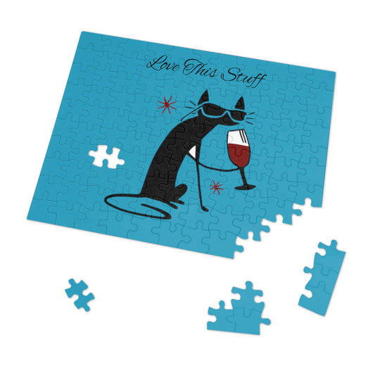 Black Cat Love this Stuff Jigsaw Puzzle I Love Games!