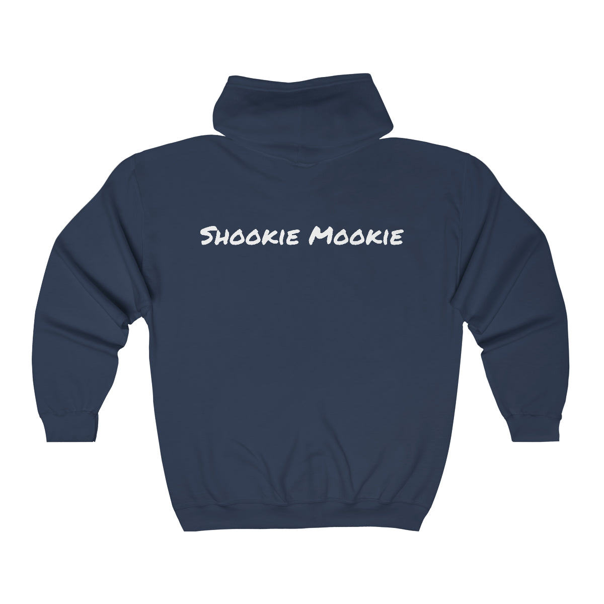 Sudadera unisex con capucha y cierre completo Shookie Mookie on Back Heavy Blend™ ¡Muy acogedora! ¡Excelente regalo!