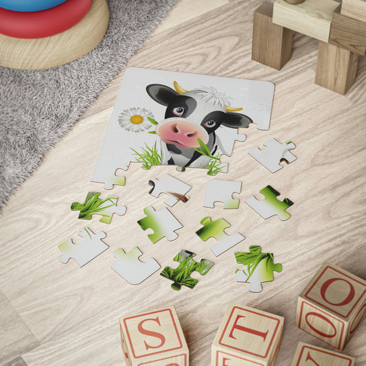 Cow with Flower Jigsaw Puzzle I Love Games!