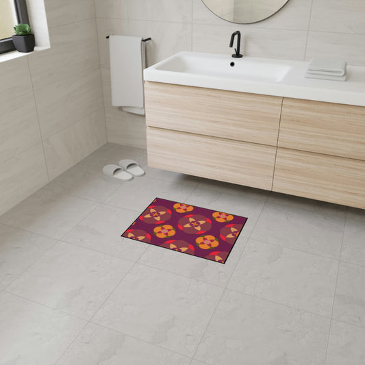 Purple with Fancy Circles Heavy Duty Floor Mat