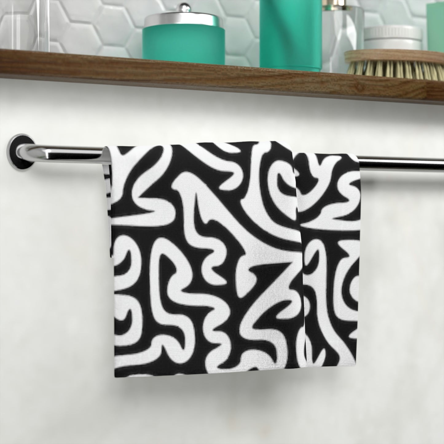 Toalla facial Maze en blanco y negro para mantener tu rostro limpio