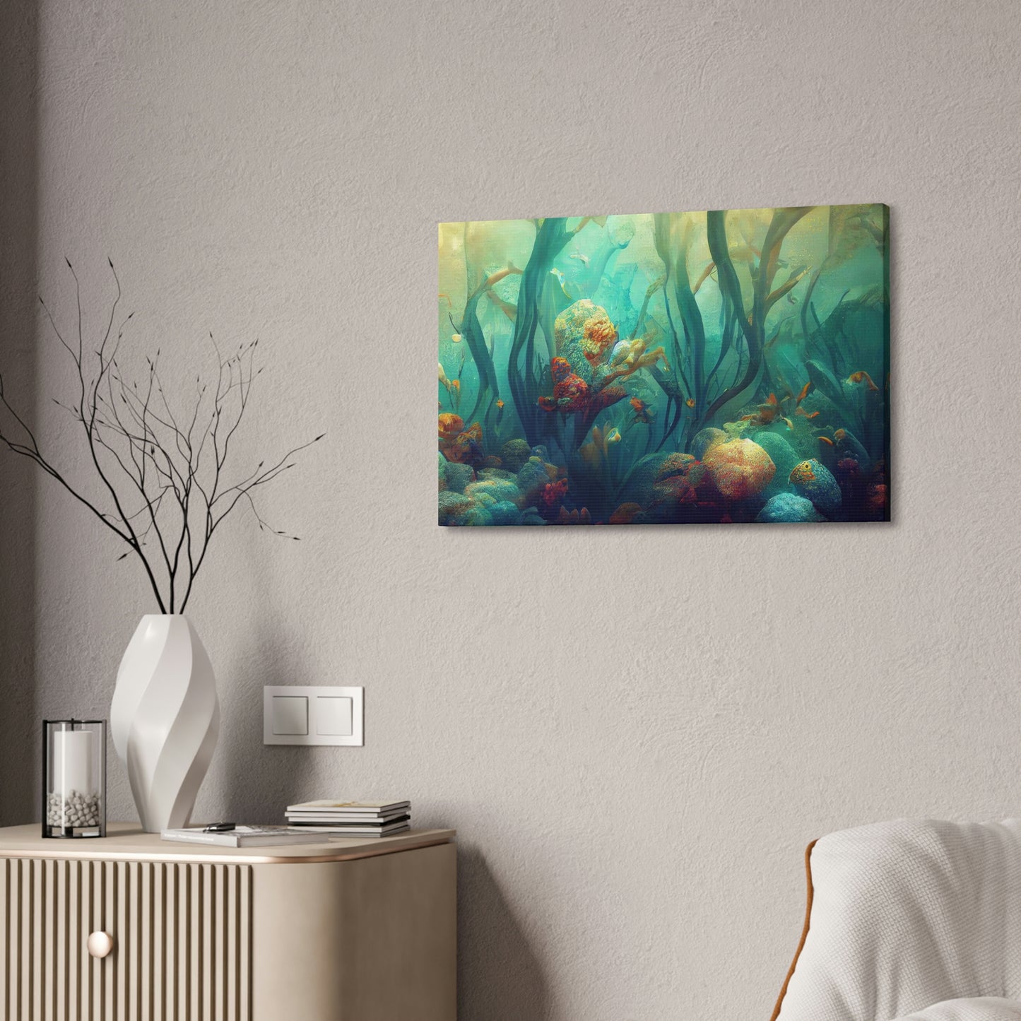 Ocean Canvas Stretched, 1.5'' 4 Sizes Beautiful Gift Birthday Anniversary Mother Father Daughter Son