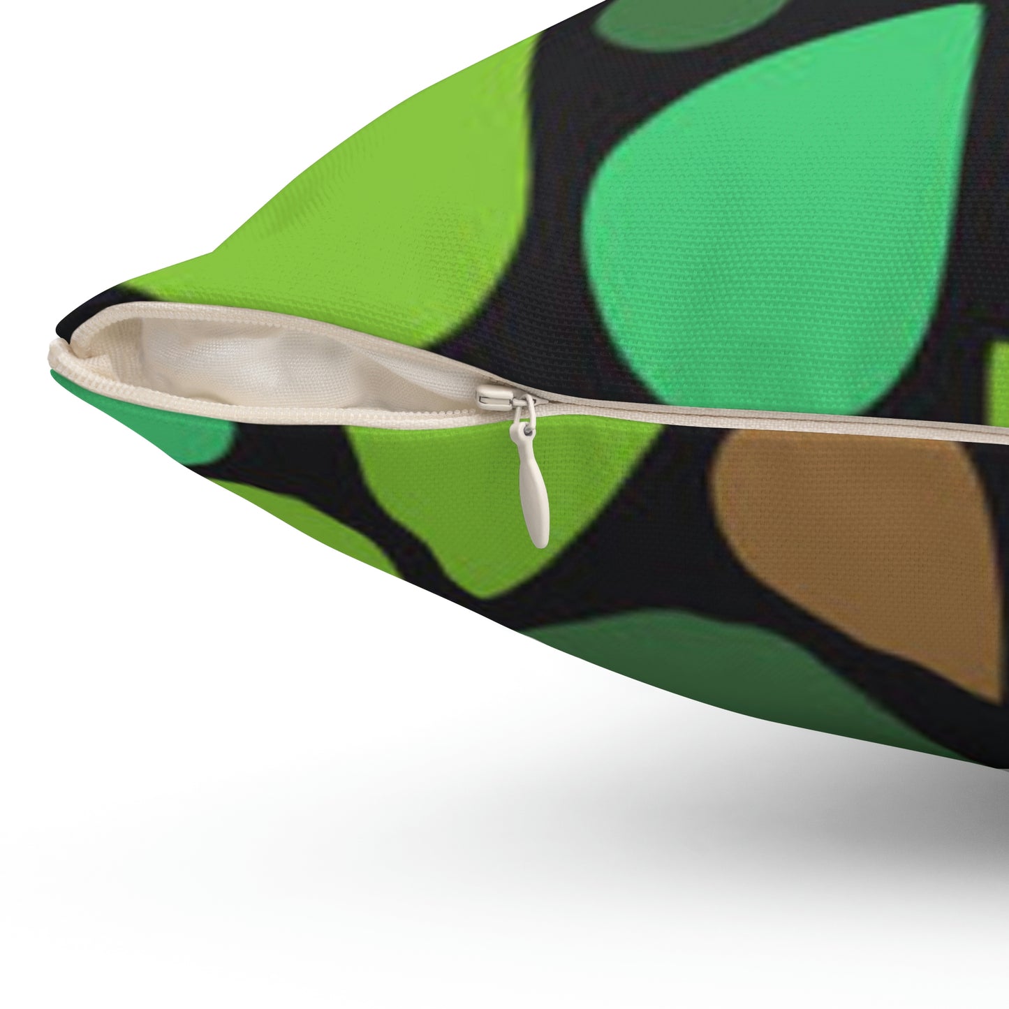 Oreiller en forme de larmes vertes et brunes pour se détendre toute la journée