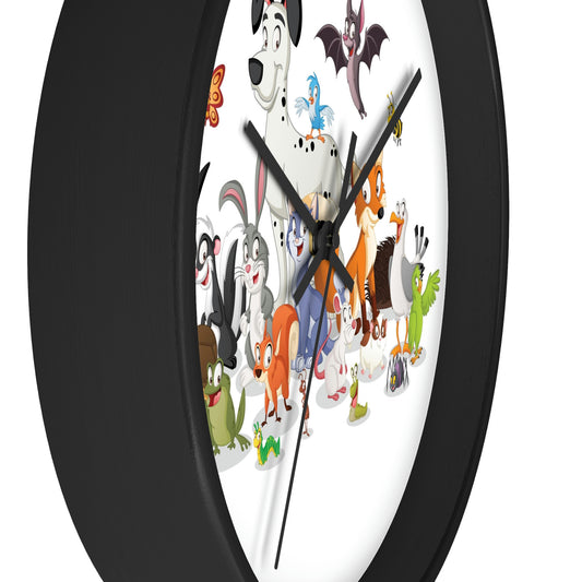 Cartoon Animals Wall Clock Having a Cool Children's Room Great Gift!
