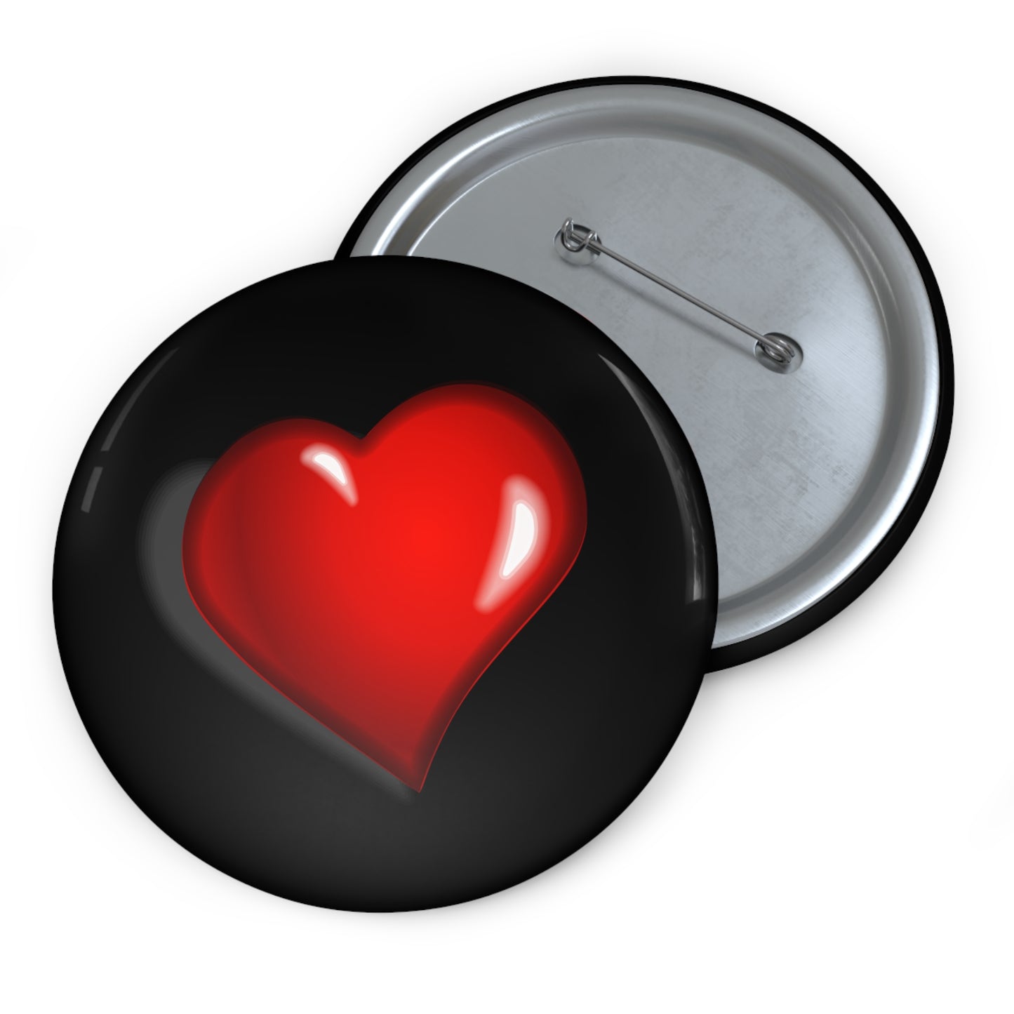 Botones de pin personalizados con forma de corazón