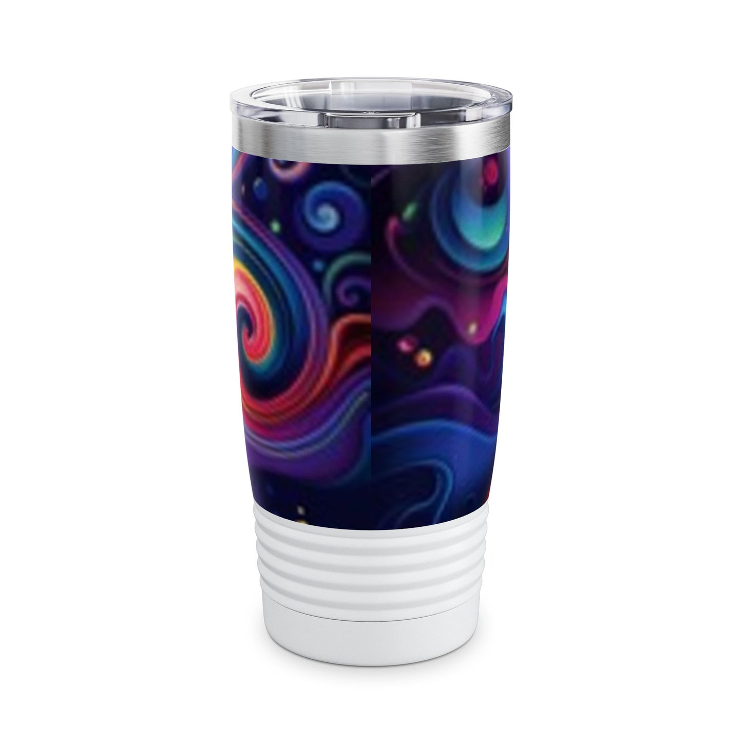Vibrant Swirl 20oz Ringneck Tumbler - Colorful Travel Mug for Coffee Lovers