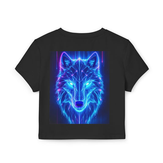 Women's Crop Top Luminous Blue Wolf