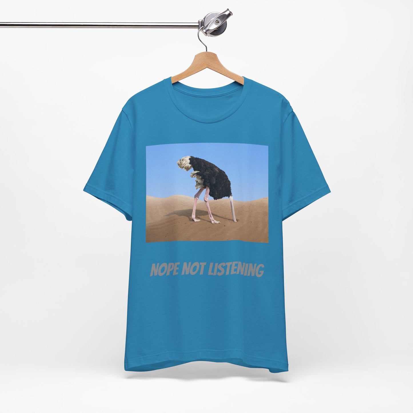 Camiseta avestruz no, no escucho