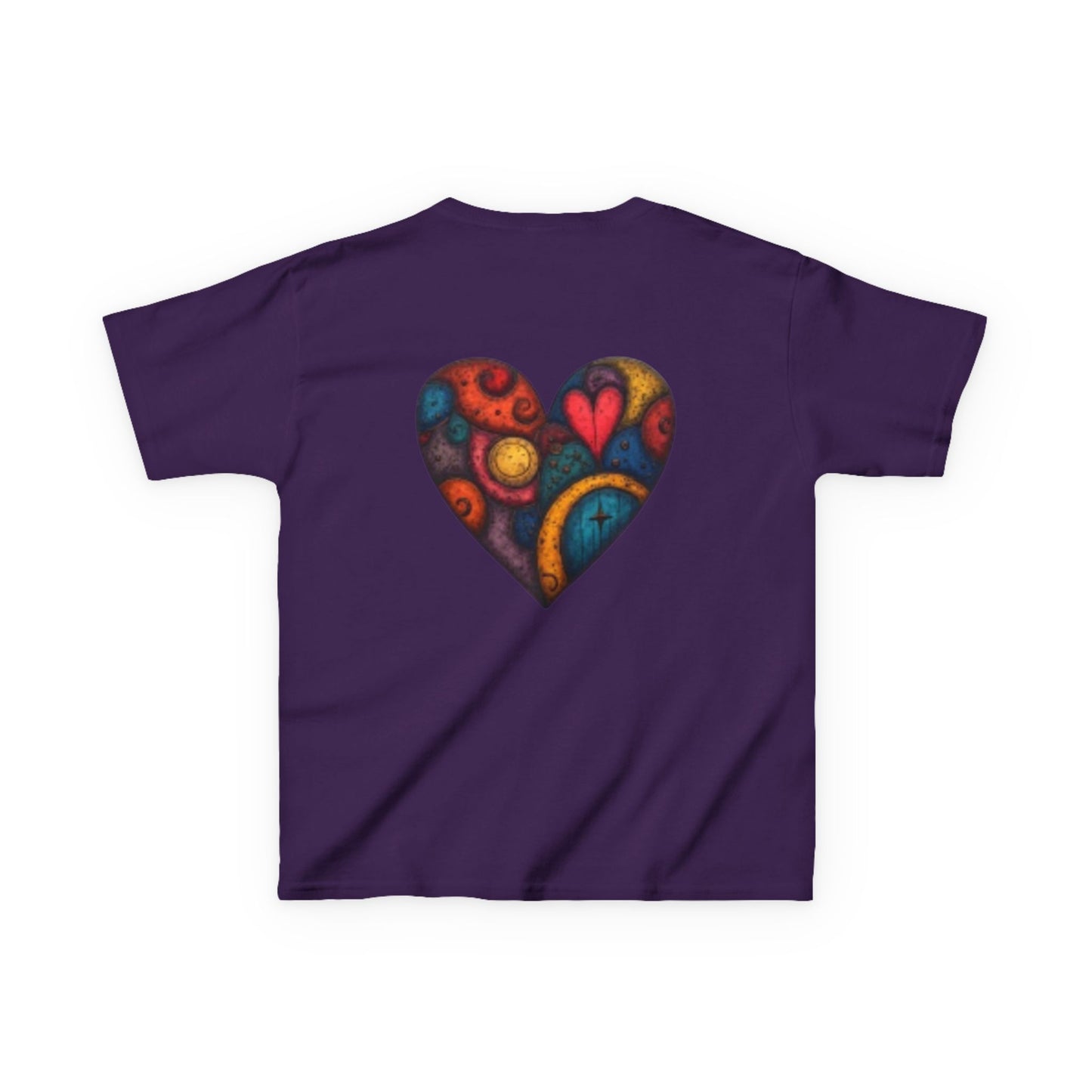 Children with Cats & Heart Kids Heavy Cotton T-shirt Looking Fabulous!