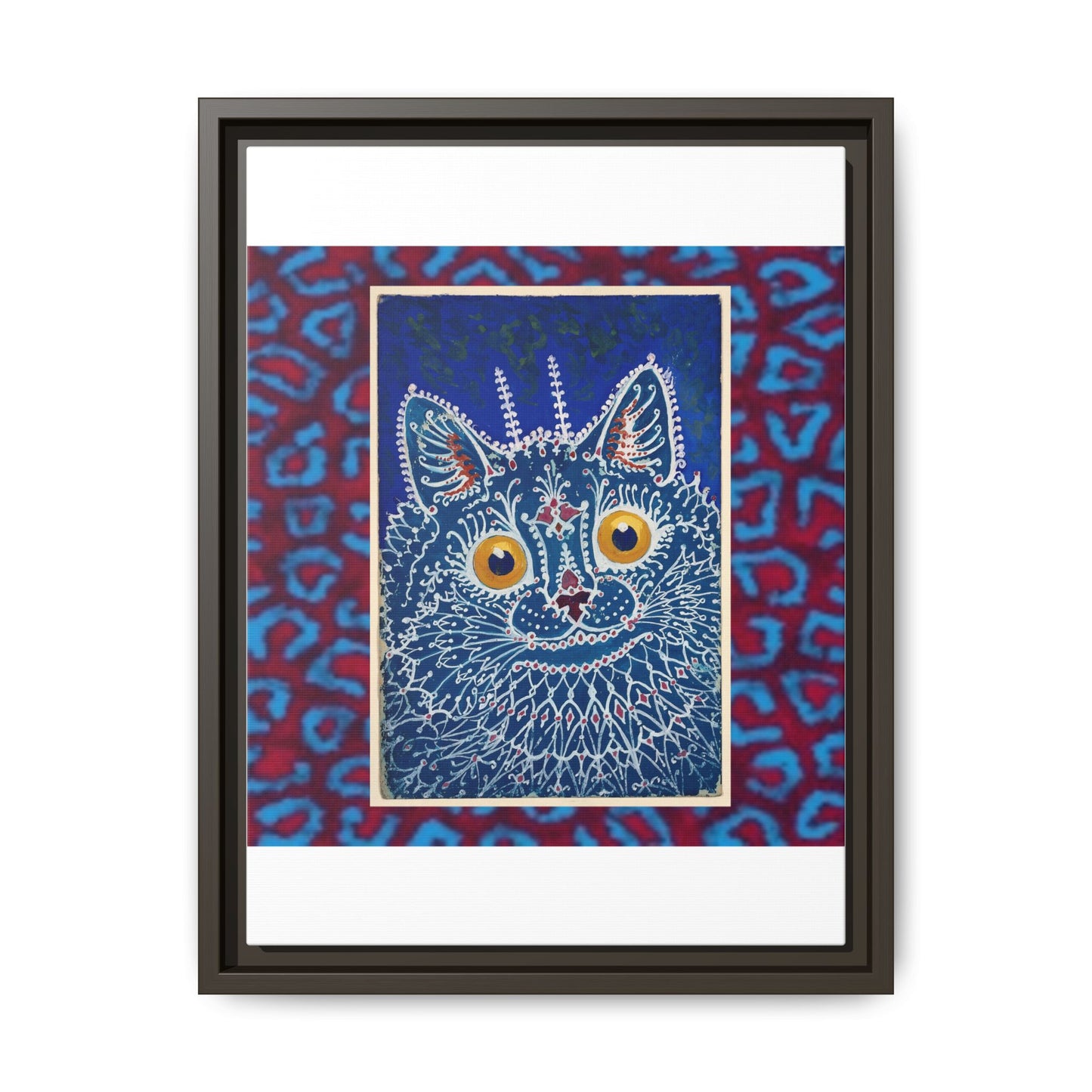 Colorful Cat Framed Matte Canvas Art - Whimsical Home Decor