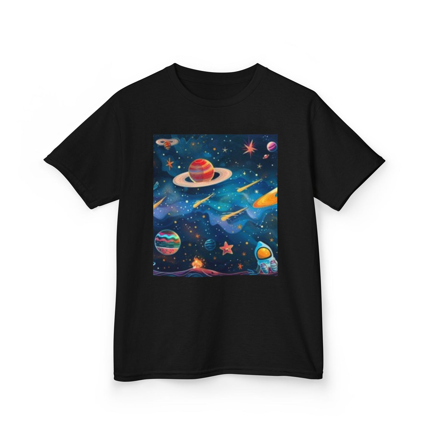 Kids Space Adventure Tee - Colorful Cosmic Design for Young Explorers