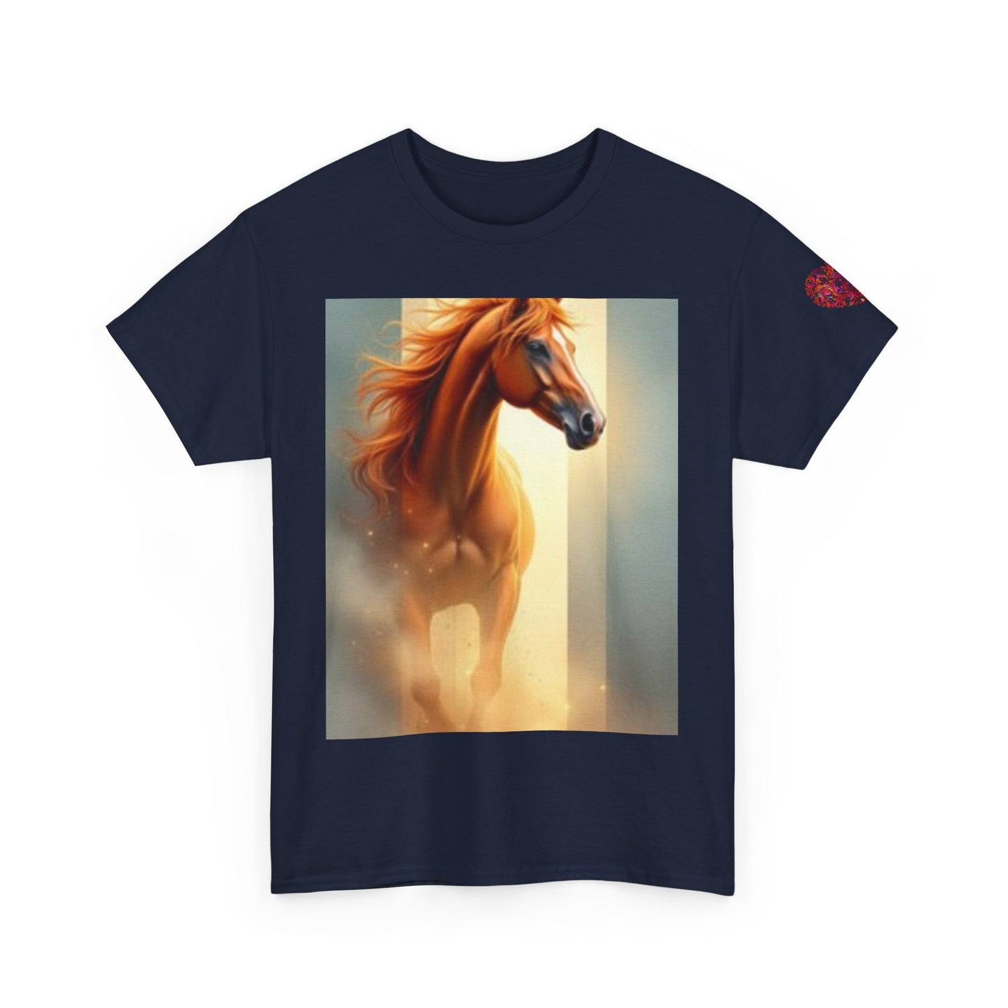 T-shirt unisexe en coton épais Majestic Horse – Parfait pour les amoureux des animaux 