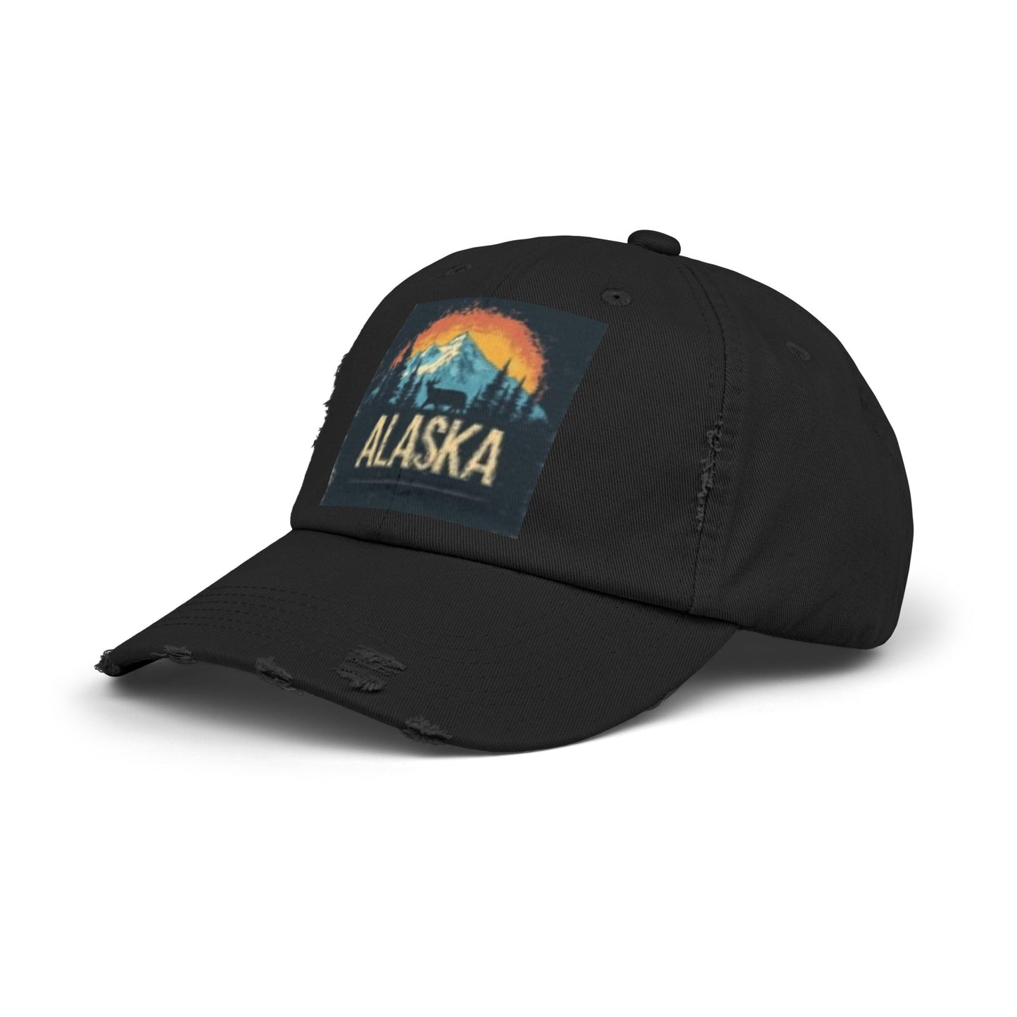Gorra unisex desgastada - Gorra con gráfico vintage de montaña de Alaska 