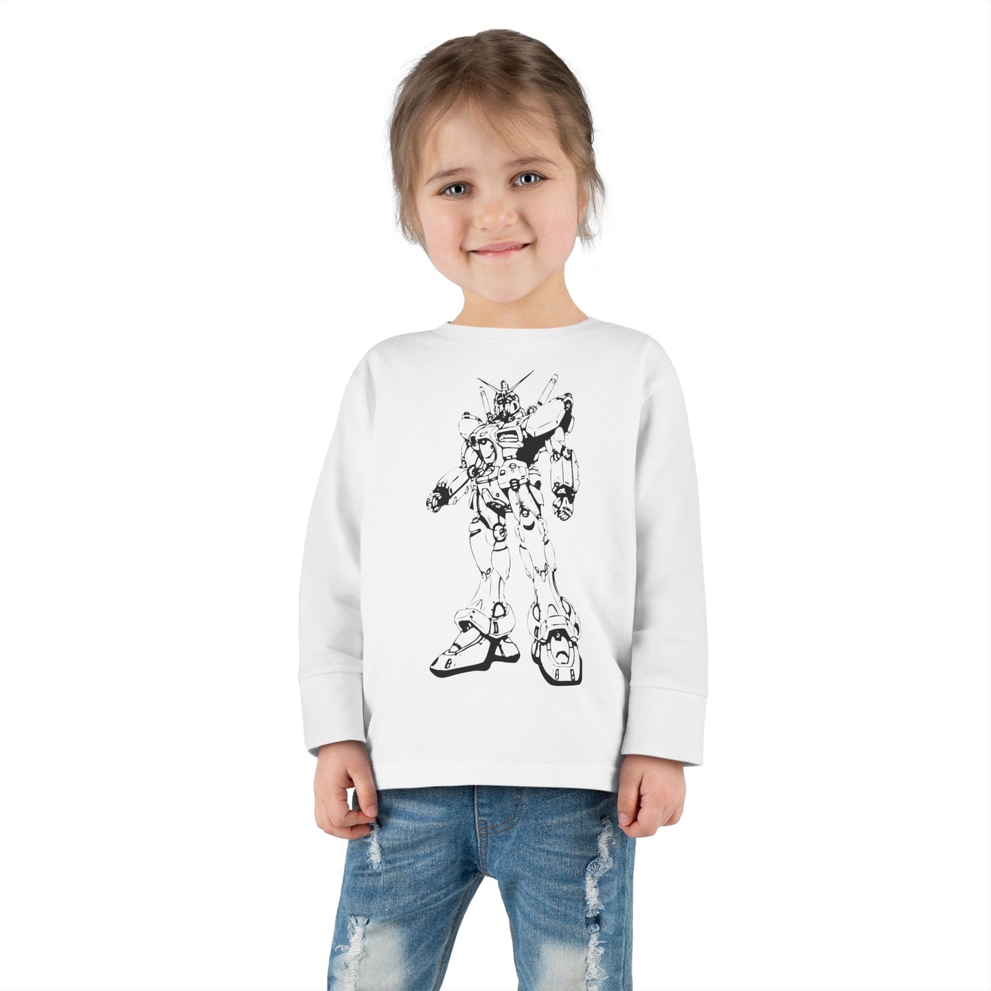 Camiseta de manga larga para niños pequeños: camiseta con gráfico de robot, perfecta para cumpleaños y juegos.