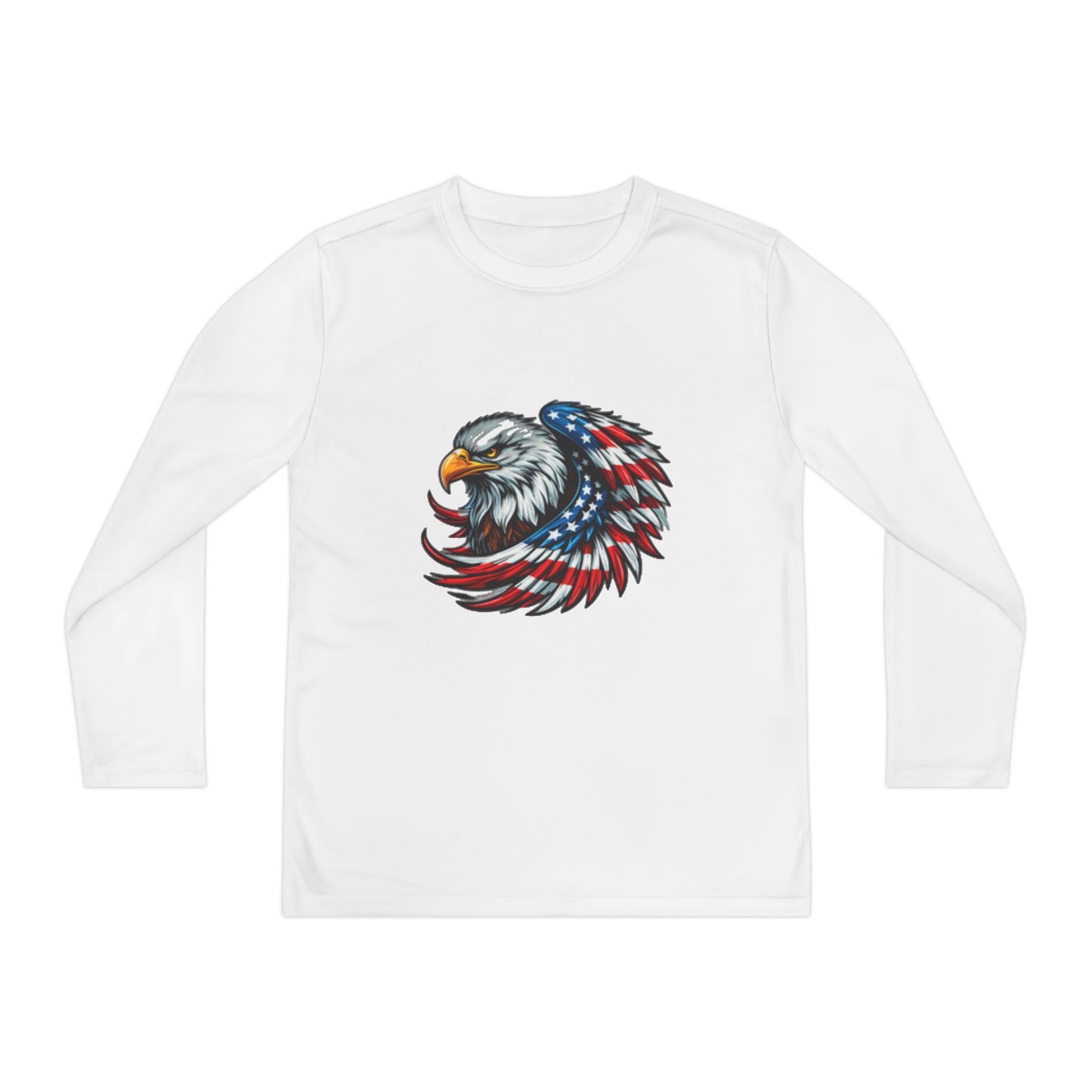 Youth Long Sleeve Tee - Patriotic Eagle & Fun Dog Design, USA Flag Apparel for Independence Day, Gifts for Kids, Casual Wear, Cool Tee