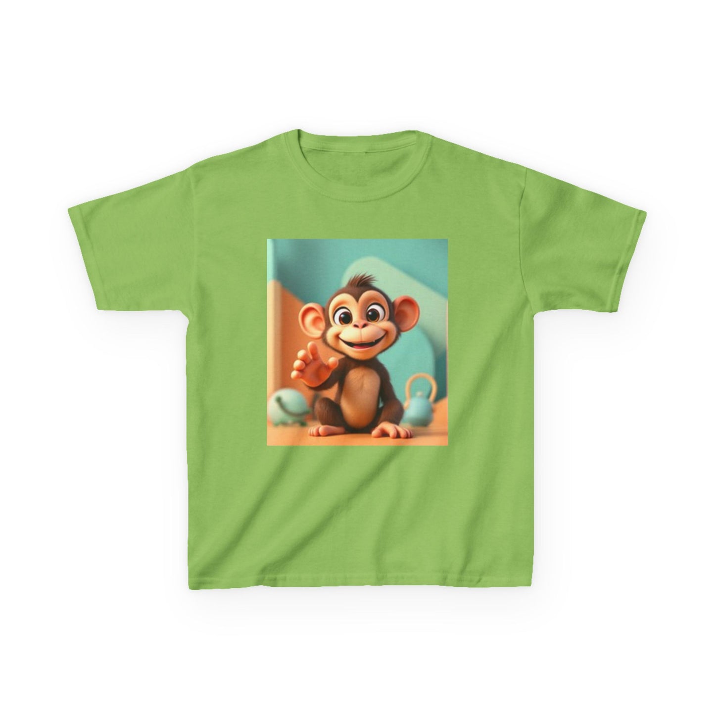 Kids Fun Monkey & Colorful Heart Heavy Cotton™ Tee