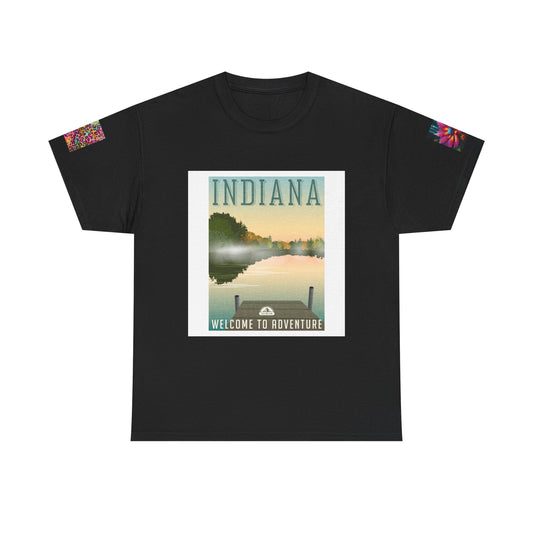 Indiana Nature Lake T-shirt - & Deer Full Moon